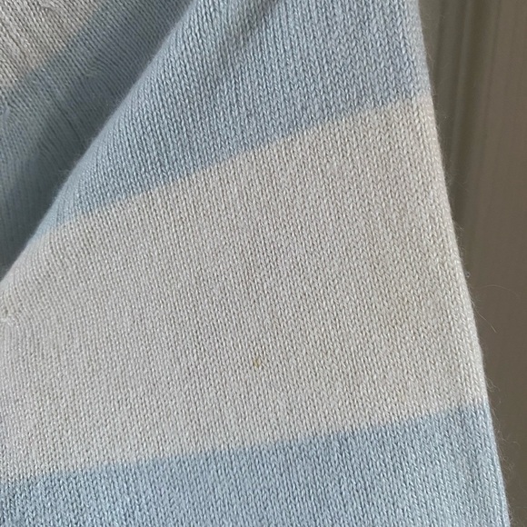 Club Monaco silk knit baby blue stripe sweater - Picture 4 of 15